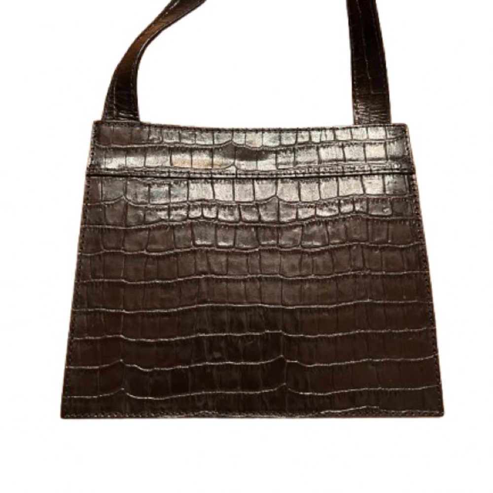 NWOT SIMONS Women, Genuine Leather, Croc, Gold Hardware, Shoulder Bag - Picture 6 of 8